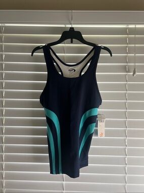 MTA Sport Navy Tank with Teal Accent Panels